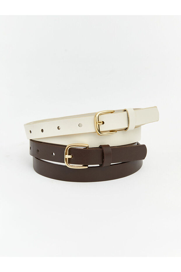 Ozmarka New Season Women's Leather Look Belt 2-Pack