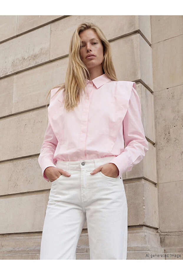 Nevavm Women's Shirt with Flounced Shoulders