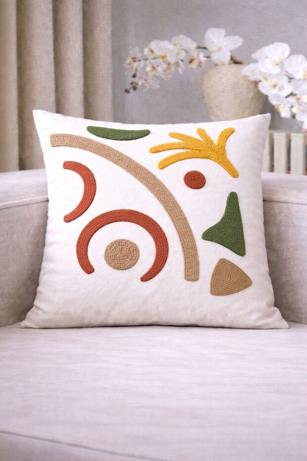 Vivid Floral Pattern Cushion Cover 43X43 Modern Decorative Pillow Stylish Design
