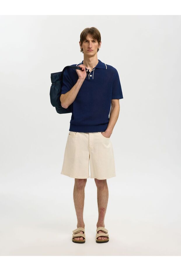 Polohemd aus Strick Kurzarm - 6
