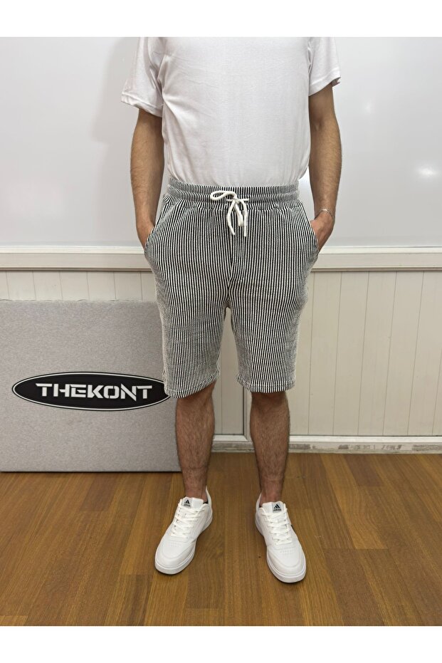 Su Yolu Shorts with Striped Back Pocket Detail (Su Yolu Fabric)