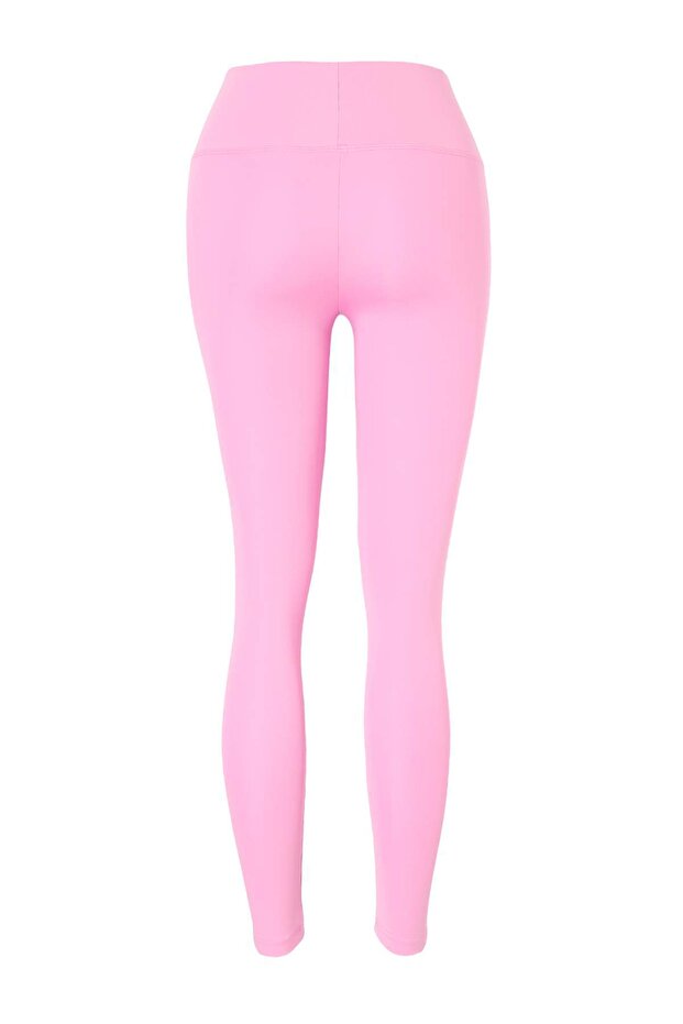 Pembe Geniş Bel Lastikli Ekstra Toparlayıcı Tam Boy Örme Spor Tayt TWOAW21TA0029 - 10