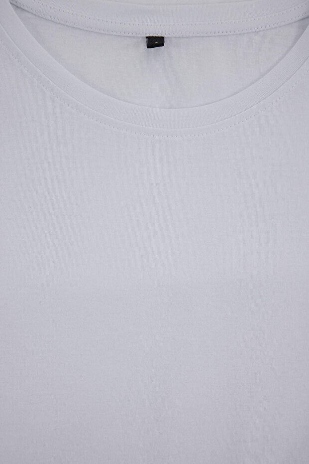 Beyaz-Pembe %100 Pamuklu Ekose Desenli Kurdele Detaylı Örme Pijama Takımı THMSS26PT00099 - 7