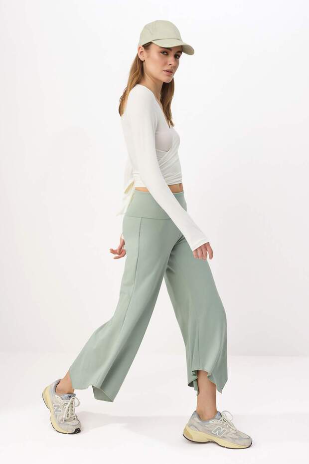 Mint Fırçalı Soft Kumaş Asimetrik Spor Yoga Pantolonu/ Eşofman Altı THMSS26EA00001 - 5