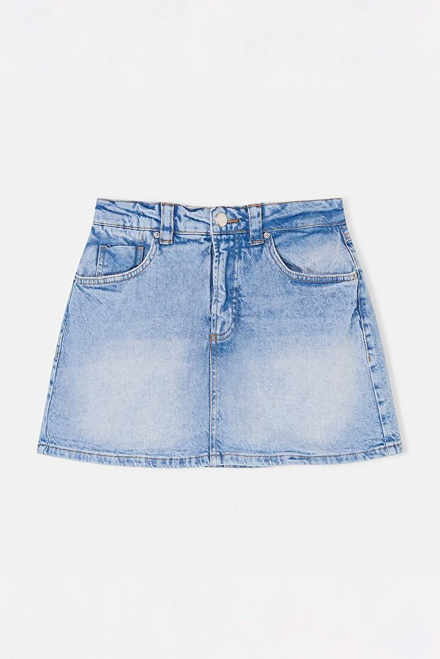 Mavi Az Esnek Mini Denim Şort Etek TWOSS26SR00052 - 8
