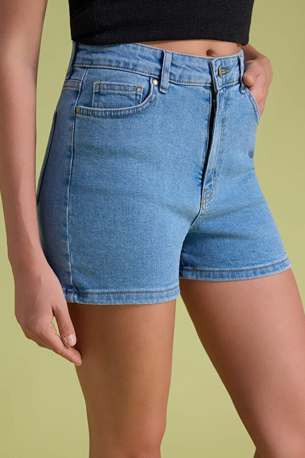 Mavi More Sustainable Yüksek Bel Comfort/Esnek City Boy Denim Şort TWOSS20SR0210 - 4