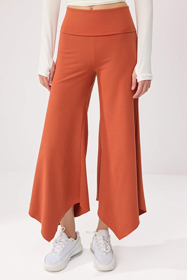 Kiremit Fırçalı Soft Kumaş Asimetrik Spor Yoga Pantolonu/ Eşofman Altı THMSS26EA00001 - 6