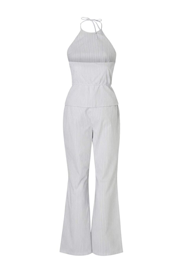 Trendyol Studio Beyaz-Renkli Çizgili Papertouch Bluz Pantolon Dokuma Alt - Üst Takım TWOSS26AU00124 - 8