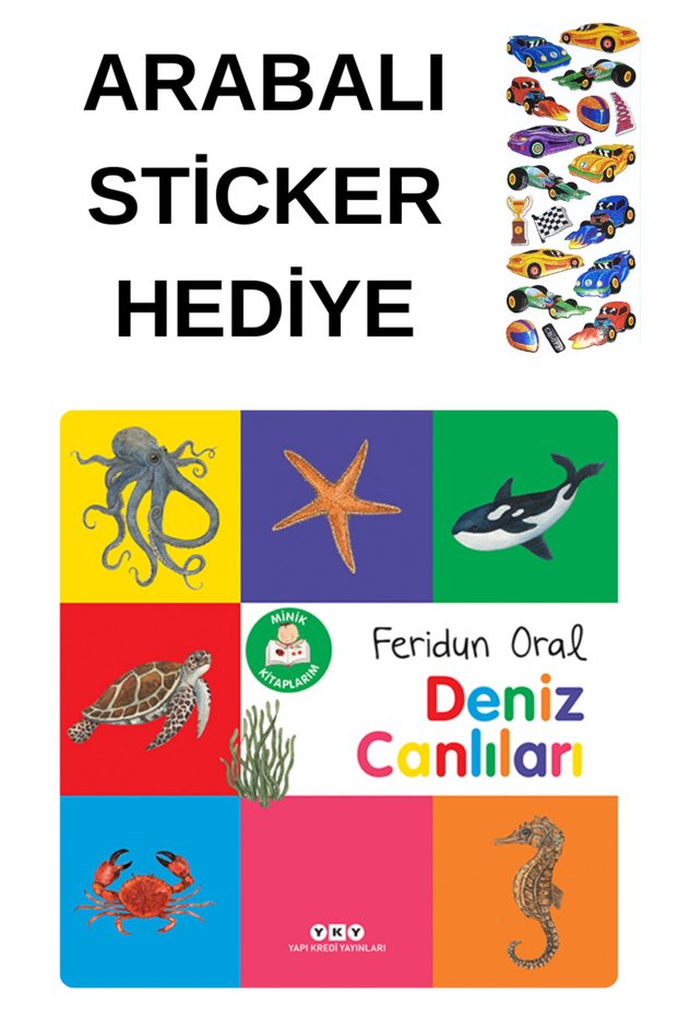 Car Sticker with Gift – MİNİK KİTAPLARIM – Special for Babies - Sea Creatures