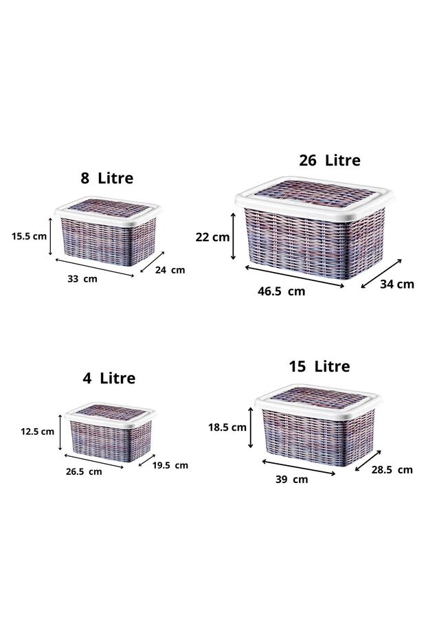 4-Piece Plastic Storage Box Set - 2