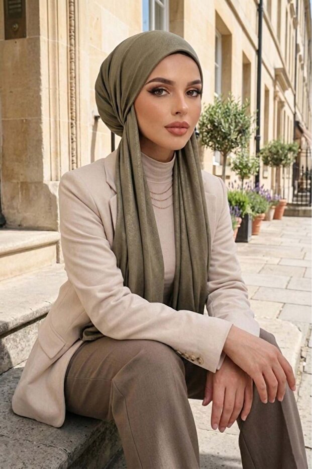 Khaki Bandana Bone Shawl