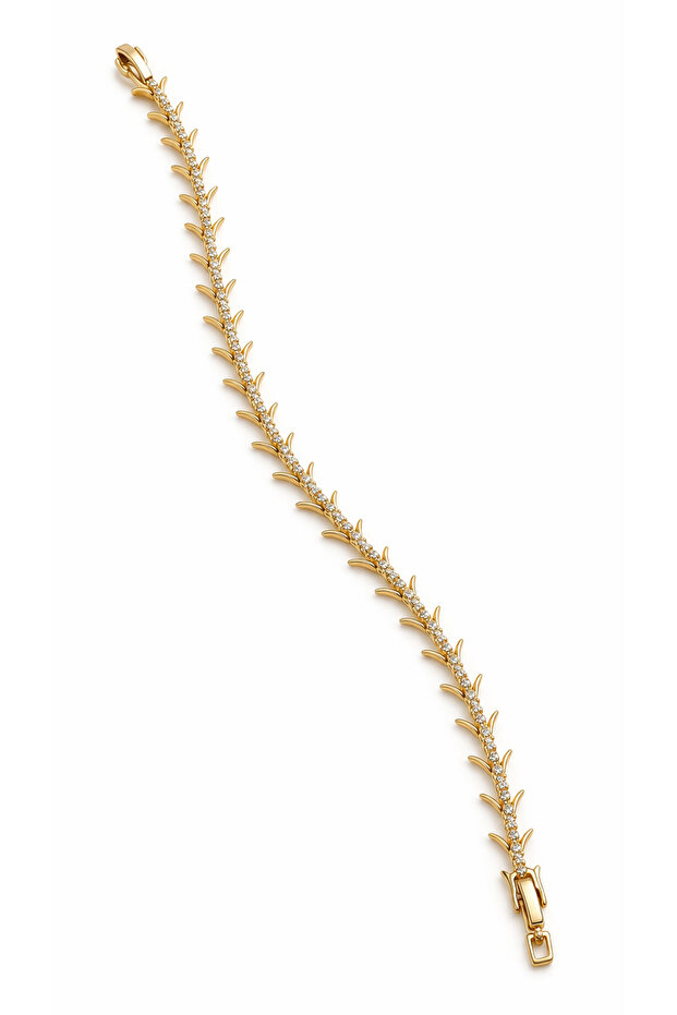 Vip Zircon Stone Bracelet – Stainless Steel Gold