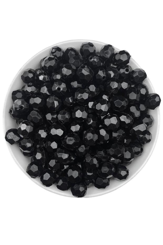 12mm Black Color Honeycomb Model Acrylic Beads, Jewelry, Bag Making Beads (100Gr, ~128 Pieces)