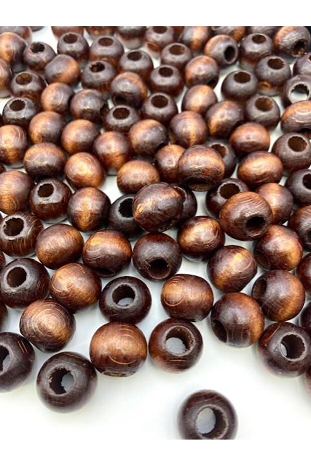 18mm Brown Wood, Wooden Beads (50R,~28 Beads)