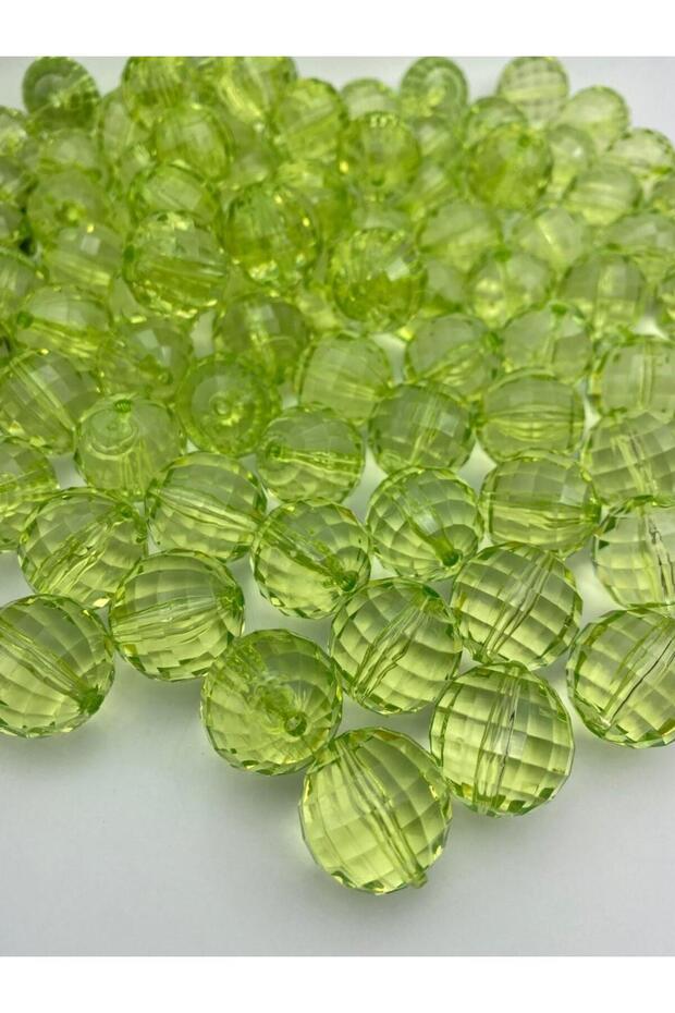 22mm Light Green Earth Model Acrylic Beads, Jewelry Bag Making Beads (100Gr,~16 Pieces)