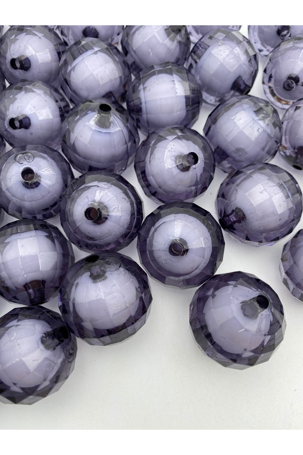 30mm Smoked/Grey Acrylic World Model Beads with Beads Inside, Jewelry, Bag Making Beads (100Gr, ~7 Pieces)