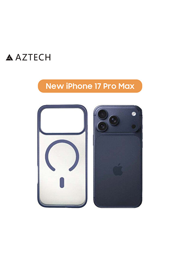 IPhone 17 Pro Max Case Super Shield Clear Black Magnetic Safe | Blue