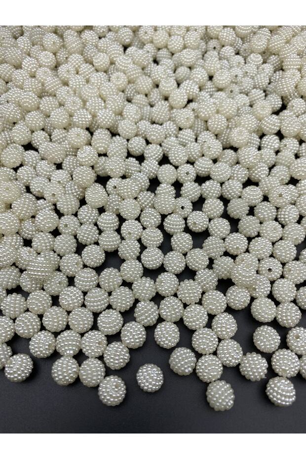 Pieced Blackberry, 100Gr 10mm Cream Color Fragmented Blackberry Pearl Beads, Bag Making Beads (~280 Pieces)
