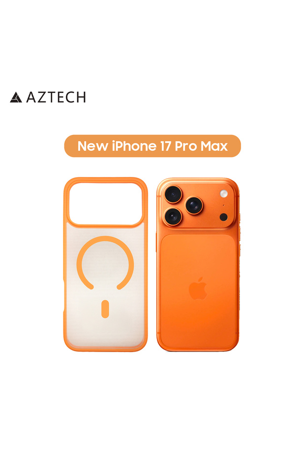 IPhone 17 Pro Max Case Super Shield Clear Black Magnetic Safe | Orange