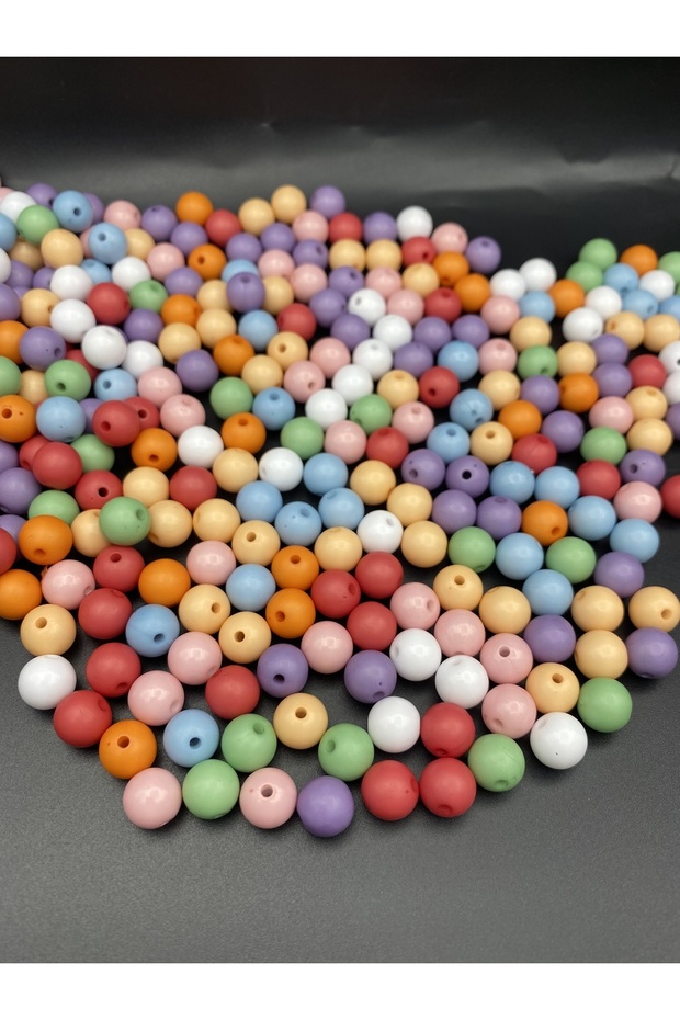 100gr Opaque Round Pastel Mixed Color 10mm Ball Model Acrylic Beads,Bag Beads (~ 175pcs)