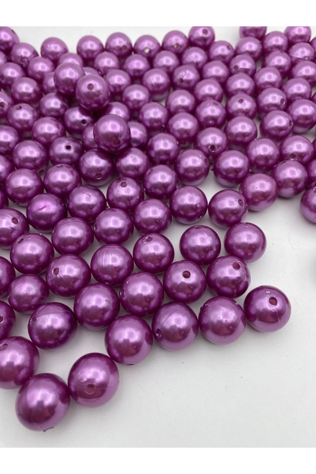 18mm Purple Color Plastic Pearl Beads, Bag and Jewelry Making Beads (100gr,~33 Pieces)