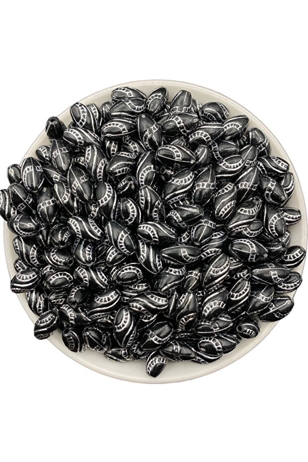 Silver Gilded Black Barley Model Beads, Jewelry, Bag Making Beads (100gr,~220 Pieces of Beads)
