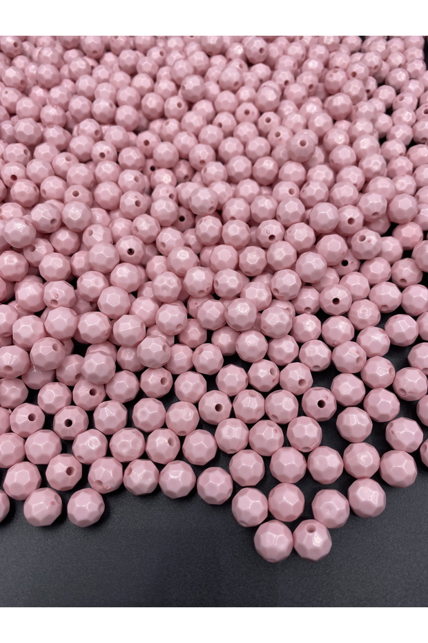 100gr Opaque Honeycomb Model Light Pink Color 10mm Acrylic Beads, Bag Making Beads (~200 Pieces)