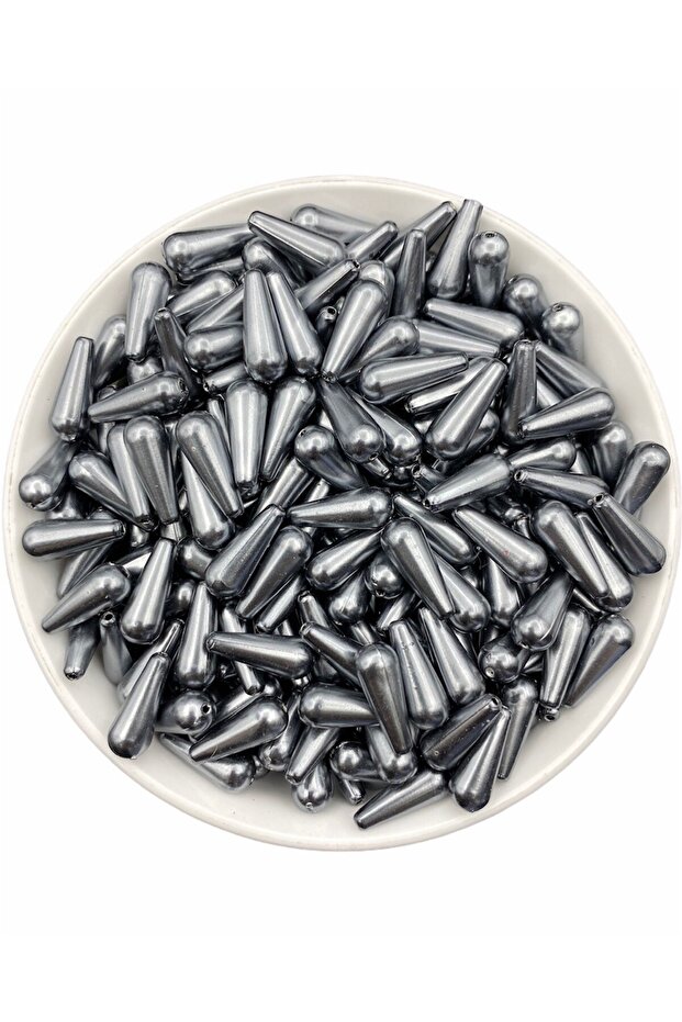 7X18Mm Smoked Color Plastic Drop Model Beads (50Gr,~100 Pieces)