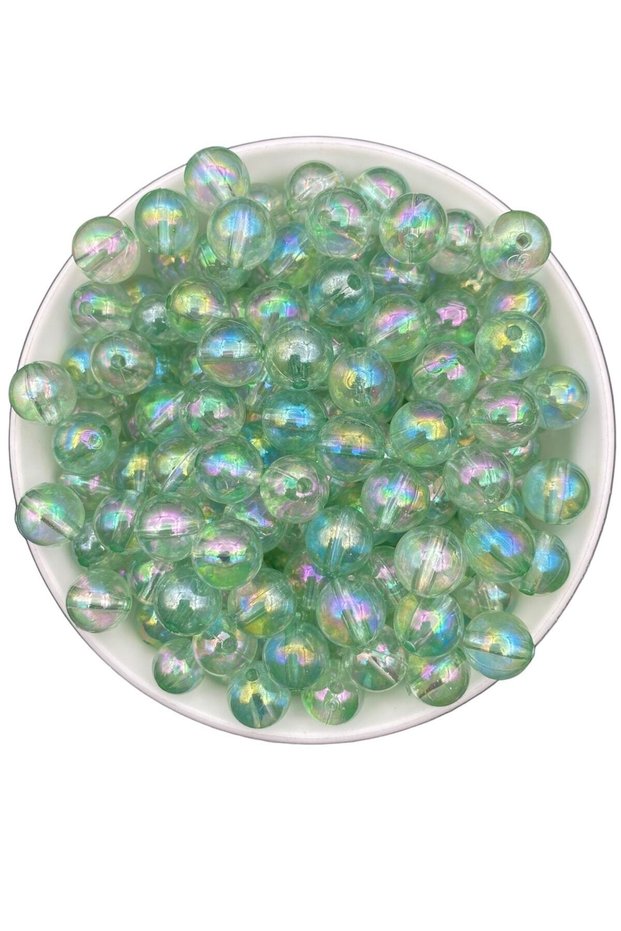 12mm Turquoise Colored Acrylic Ball Beads, Shiny Jewelry, Bag Making Beads (100gr,~95 Pieces)