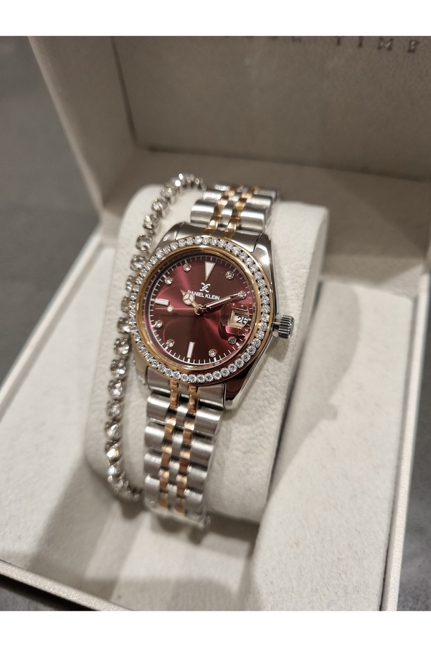 DK NEW MODEL PLUM dial stone Steel Bracelet Women’s Wristwatch + Gift Bracelet