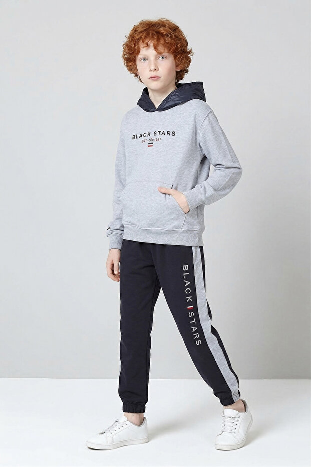 Boys' Hooded Long Sleeve Sports Tracksuit Set