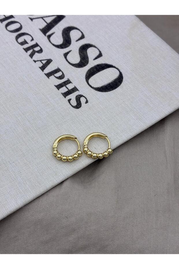 Xuping Gold Color Mini Ball Stud Hoop Earrings