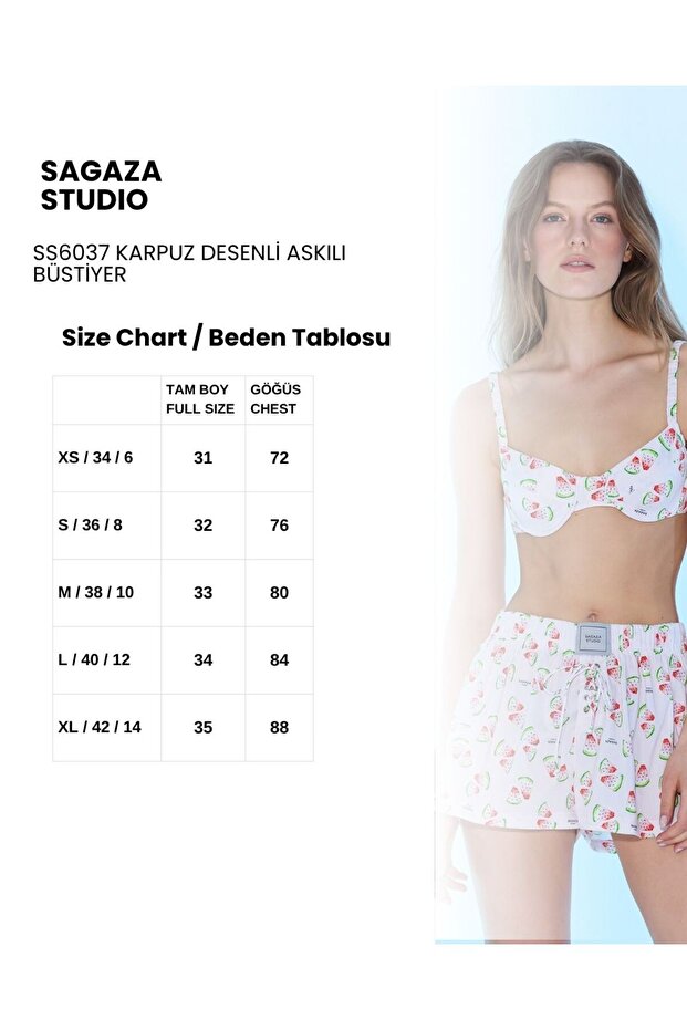 Ss6037 Watermelon Patterned Bustier - 7