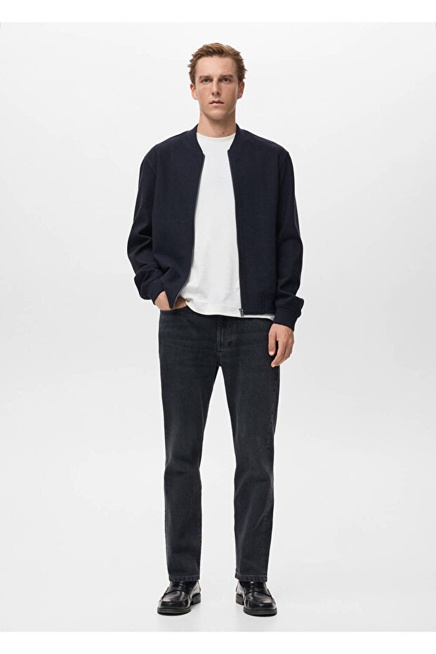 Fermuarlı bomber sweatshirt - 2