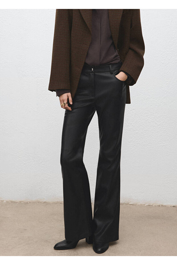 Leather Look Flare Pants