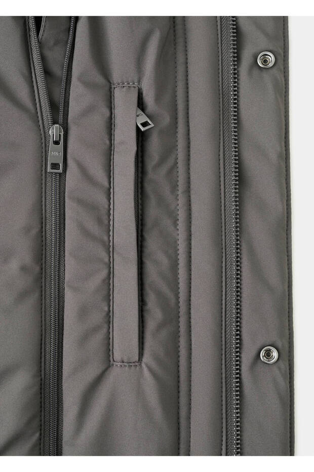 Çıkarılabilir su itici kapitone parka - 5