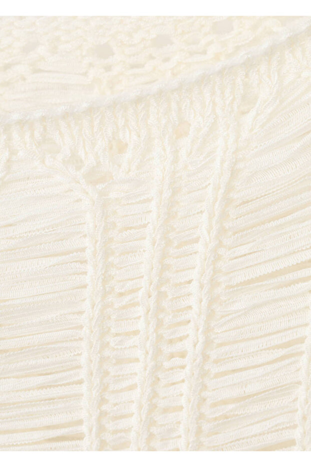 Açık örgü püsküllü kazak - 7