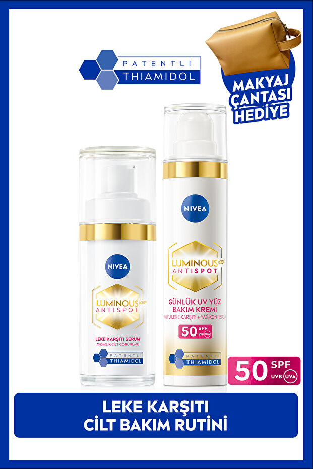 NIVEA Luminous630 Leke Karşıtı Gündüz Yüz Kremi 40ml Ve Aydınlatıcı Cilt Bakım Serumu 30ml,hyaluroni
