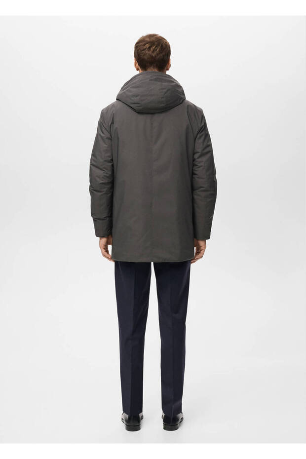 Çıkarılabilir su itici kapitone parka - 4