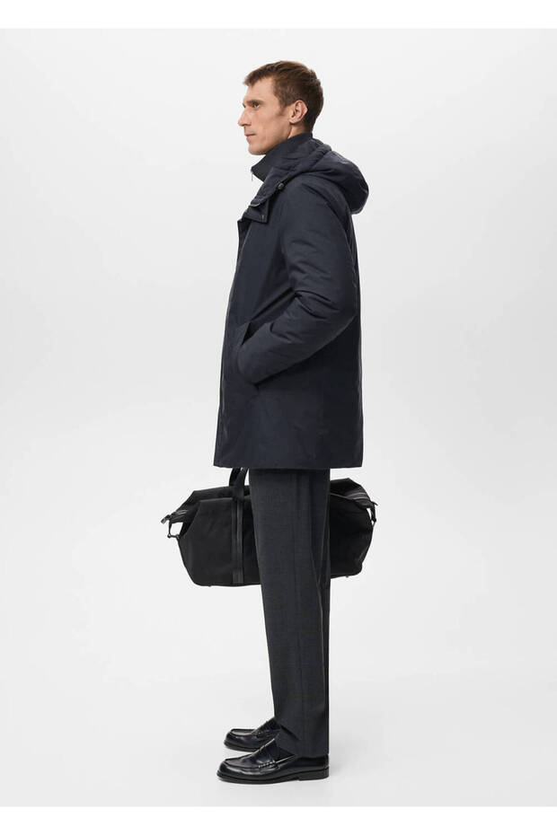 Çıkarılabilir su itici kapitone parka - 6