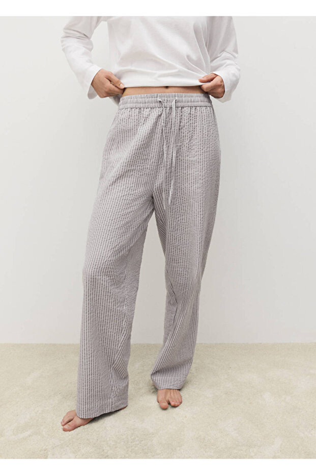 Waffle Fabric Striped Two-Piece Pajama Set