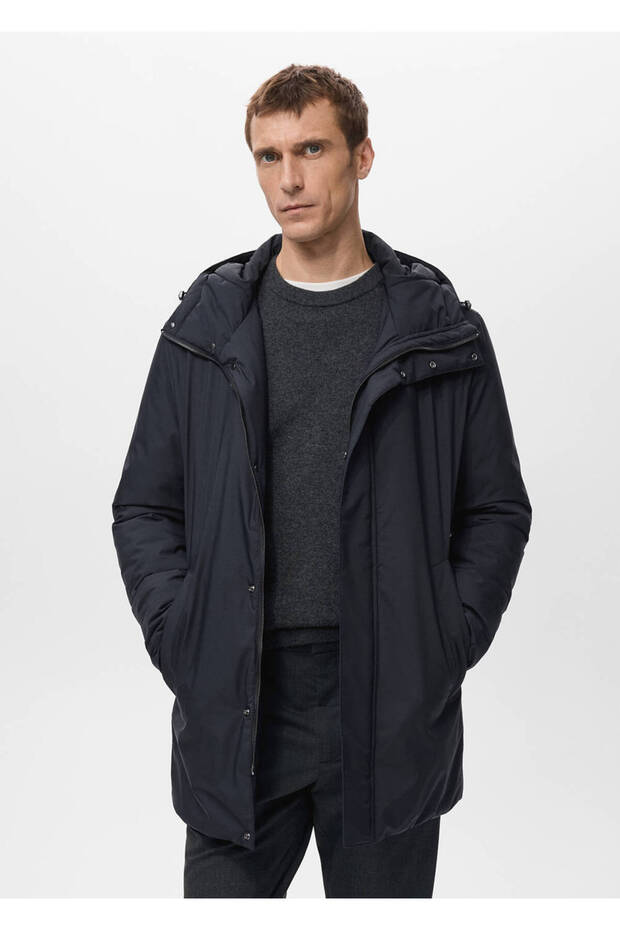 Çıkarılabilir su itici kapitone parka - 7