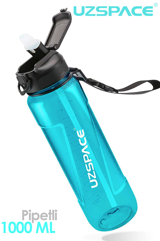 1000 ml Large Size Tritan Water Bottle with Straw, School Water Bottle with Strap and Straw, Bpa Free