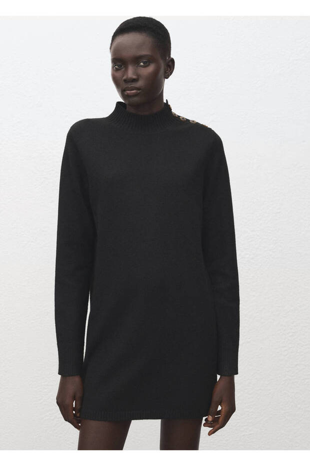 Buttoned knitwear dress