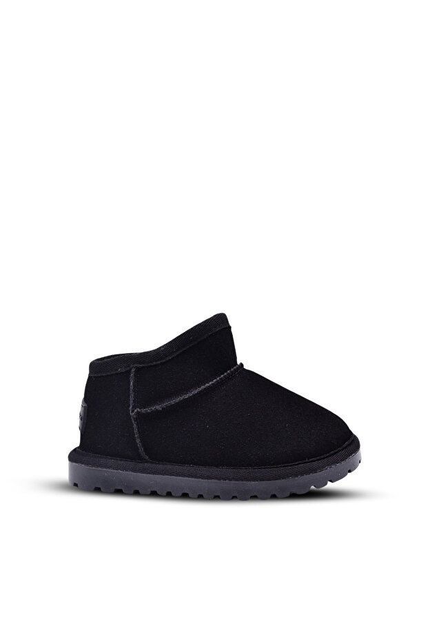 Kugga Girls' and Boys' Black Color Boots with Fur Inside