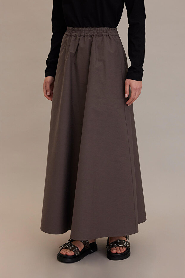 Rozkloszowana spódnica BOL CUT taupe - 5