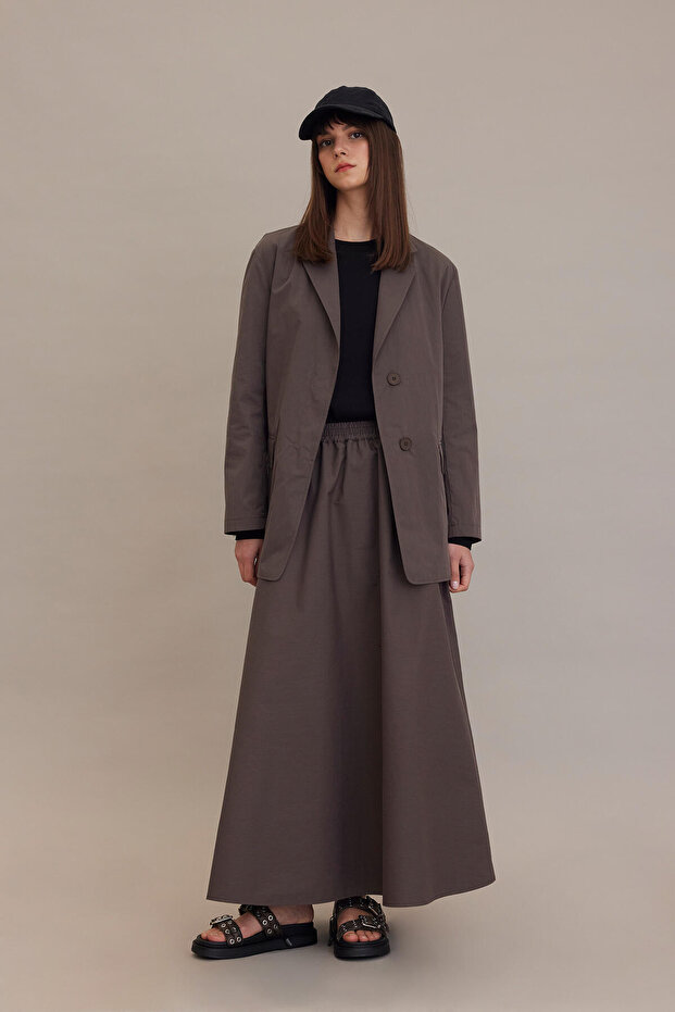 Rozkloszowana spódnica BOL CUT taupe - 2