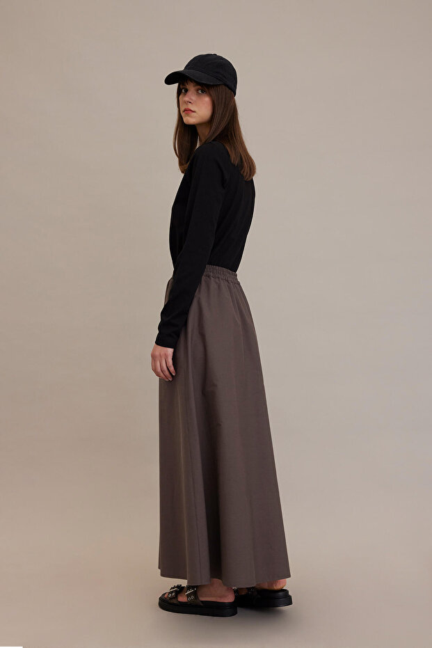 Rozkloszowana spódnica BOL CUT taupe - 8