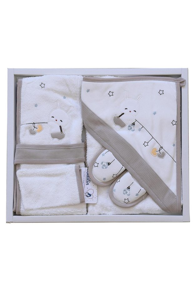 Baby Boy Bathrobe Set Towel Set 100% Cotton Fabric Stl6444