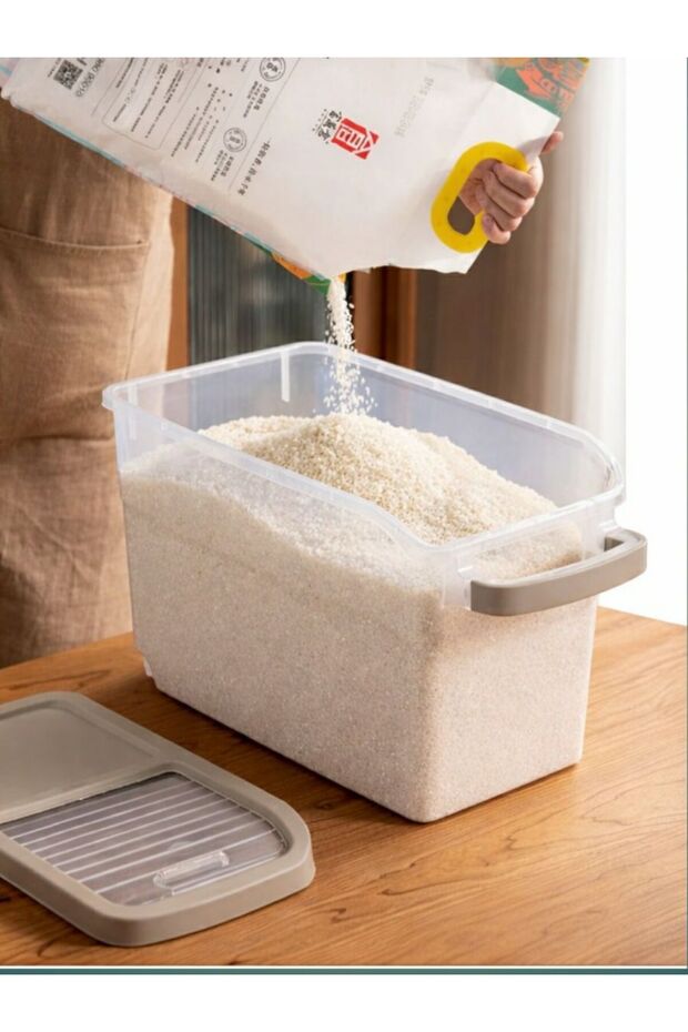 2-Pack 10L Detergent Storage Set with Sliding Lid - Cream Detergent Organizer with Label